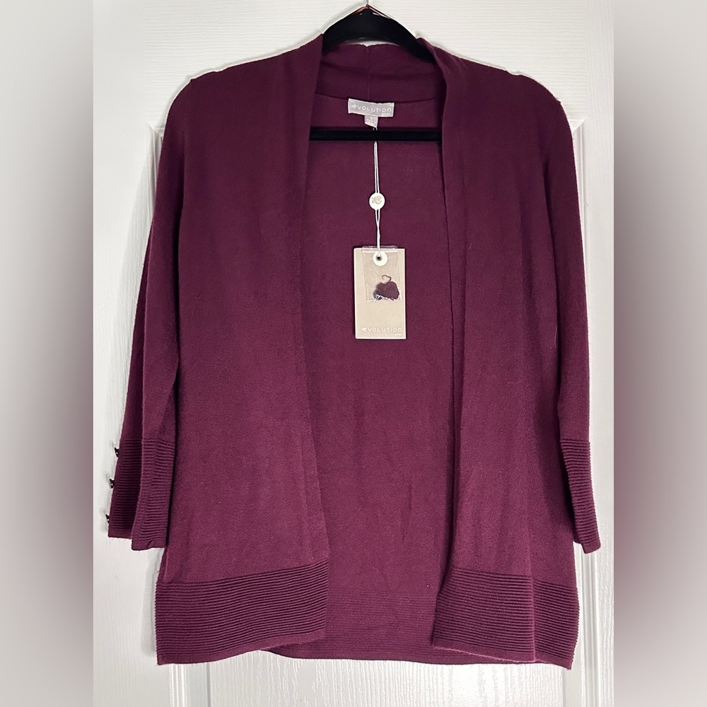 Evolution Cardigan, Burgundy, Small, New